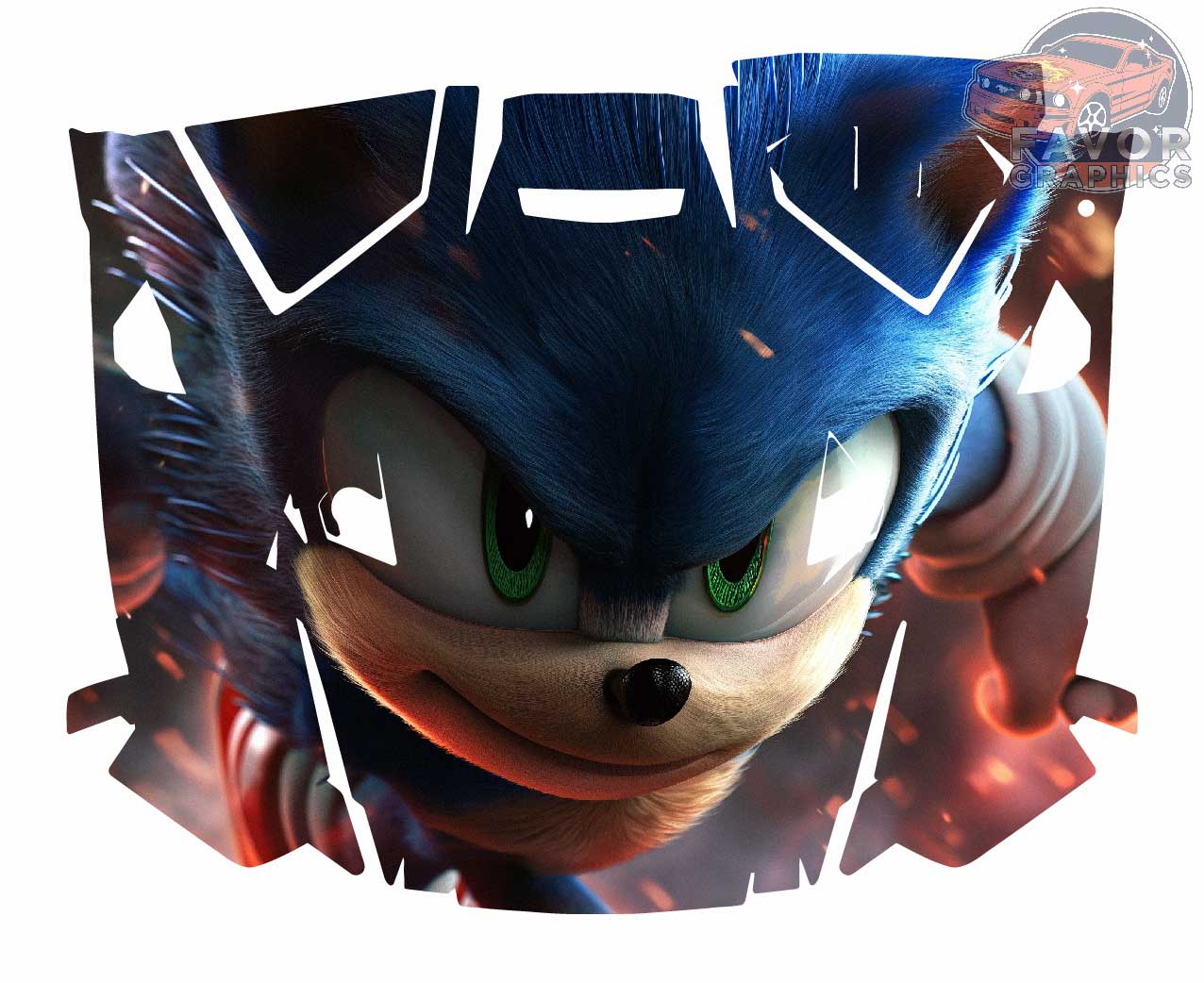 Sonic The Hedgehog Hood Vinyl Wrap for Polaris RZR XP 1000 2 or 4 doors