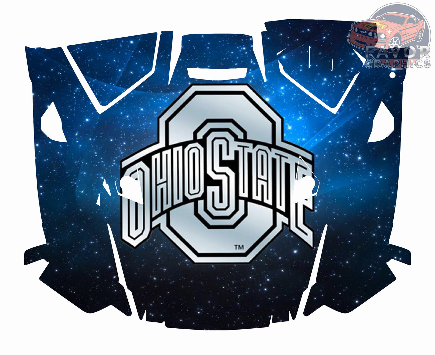 Ohio State Buckeyes Hood Vinyl Wrap for Polaris RZR XP 1000 2 or 4 doors