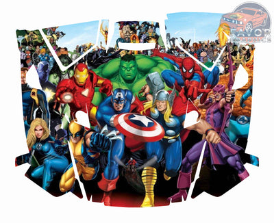 Avengers Superheroes Hood Vinyl Wrap for 2019 - 2023 Polaris RZR XP 1000 2 or 4 doors