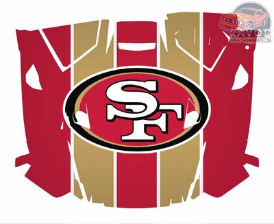 San Francisco 49ers Hood Vinyl Wrap for Polaris RZR XP 1000 2 or 4 doors