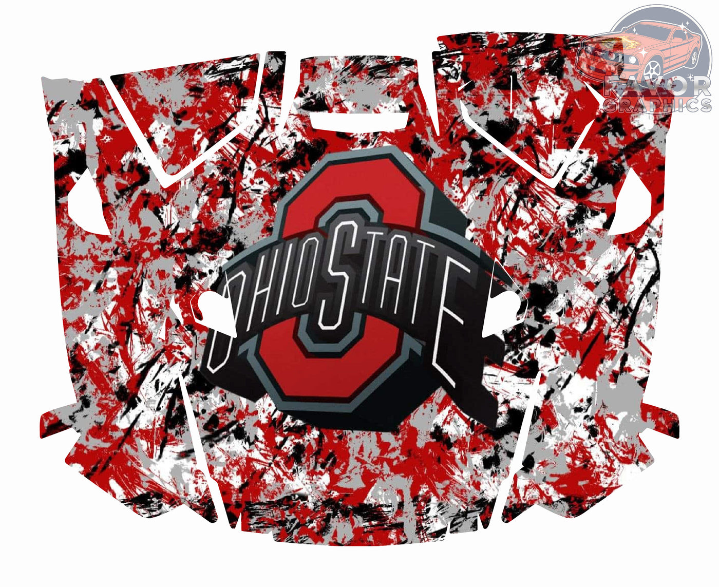 Ohio State Buckeyes Hood Vinyl Wrap for Polaris RZR XP 1000 2 or 4 doors