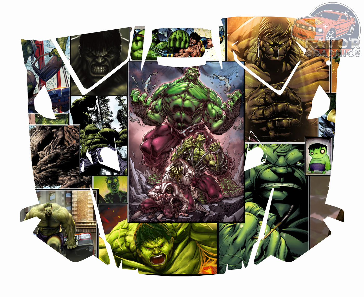 Hulk Hood Vinyl Wrap for Polaris RZR XP 1000 2 or 4 doors