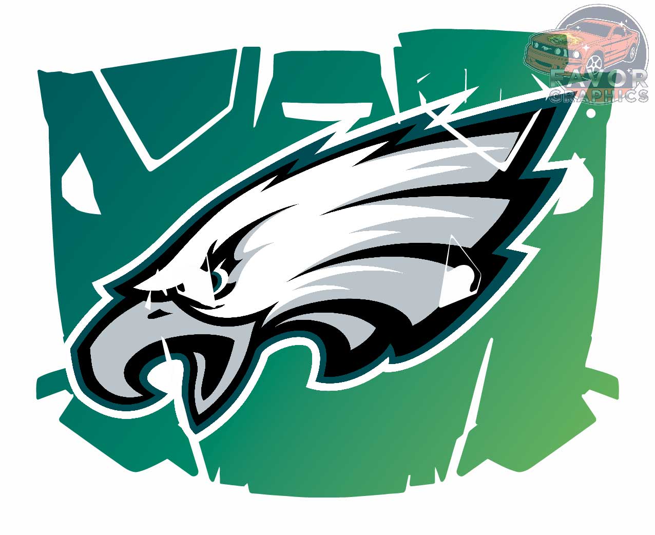 Philadelphia Eagles Hood Vinyl Wrap for Polaris RZR XP 1000 2 or 4 doors