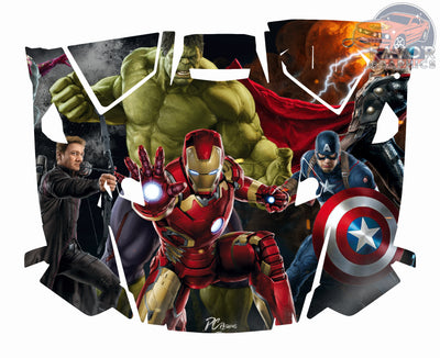 Avengers Superheroes Hood Vinyl Wrap for 2019 - 2023 Polaris RZR XP 1000 2 or 4 doors