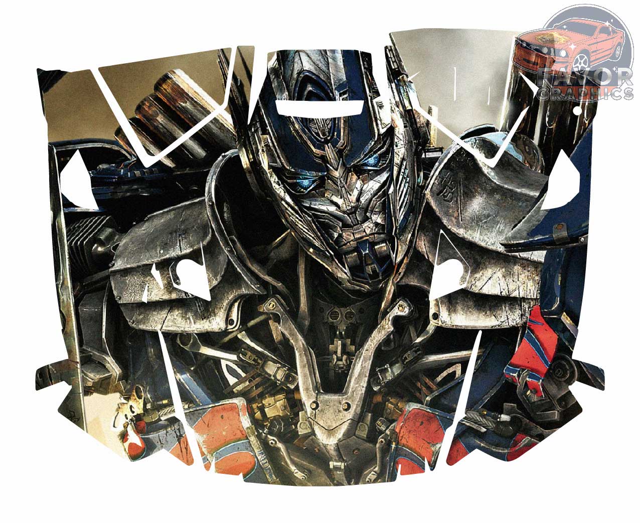 Optimus Prime Transformers Hood Vinyl Wrap for Polaris RZR XP 1000 2 or 4 doors