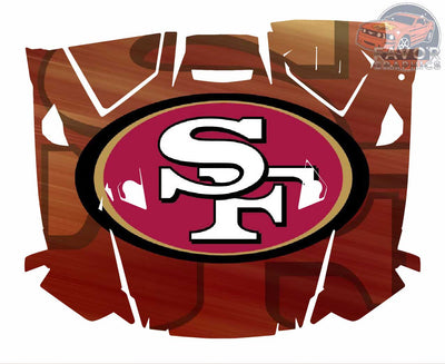 San Francisco 49ers Hood Vinyl Wrap for Polaris RZR XP 1000 2 or 4 doors