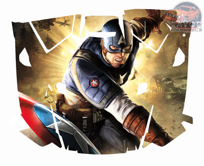 Captain America Hood Vinyl Wrap for 2019 - 2023 Polaris RZR XP 1000 2 or 4 doors