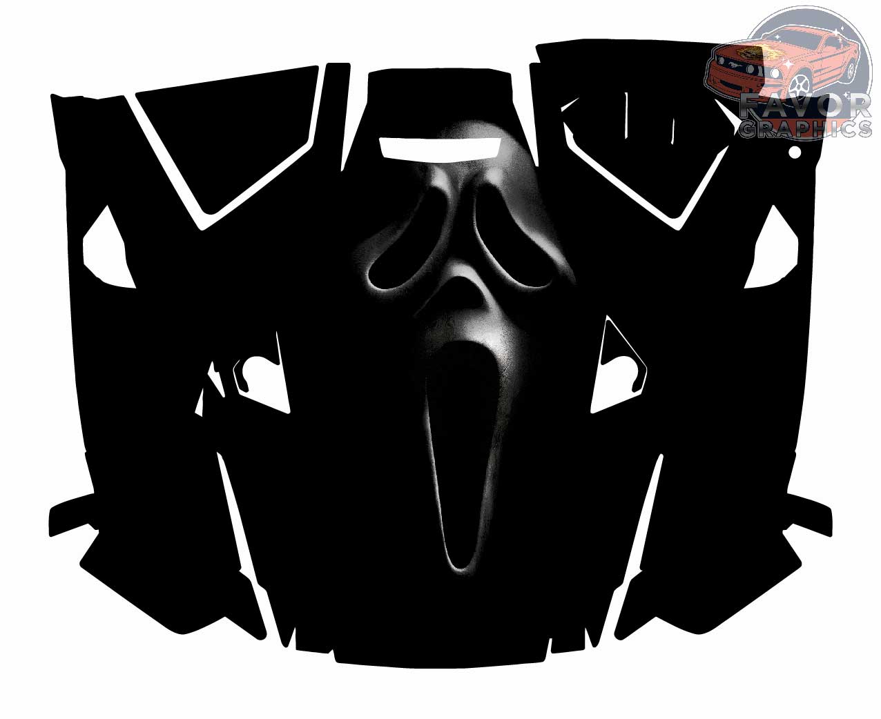 Scream Ghostface Hood Vinyl Wrap for Polaris RZR XP 1000 2 or 4 doors