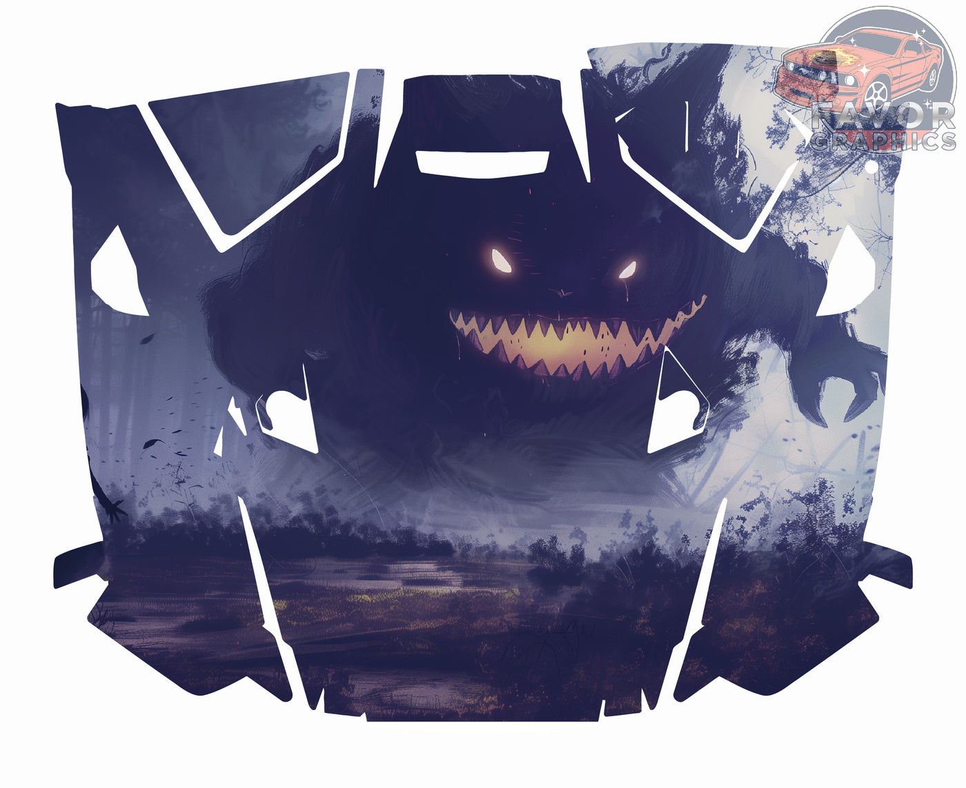 Gengar (Pokemon) Hood Vinyl Wrap for Polaris RZR XP 1000 2 or 4 doors