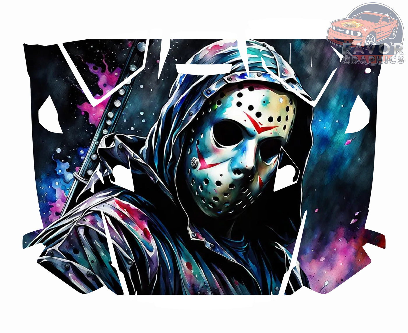 Jason Voorhees Hood Vinyl Wrap for Polaris RZR XP 1000 2 or 4 doors