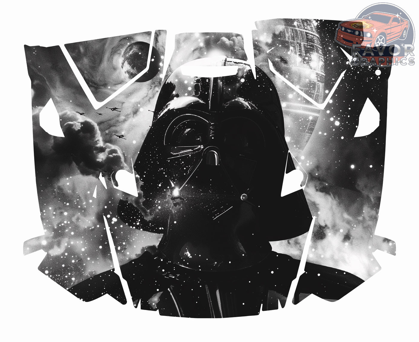 Darth Vader Hood Vinyl Wrap for 2019 - 2023 Polaris RZR XP 1000 2 or 4 doors