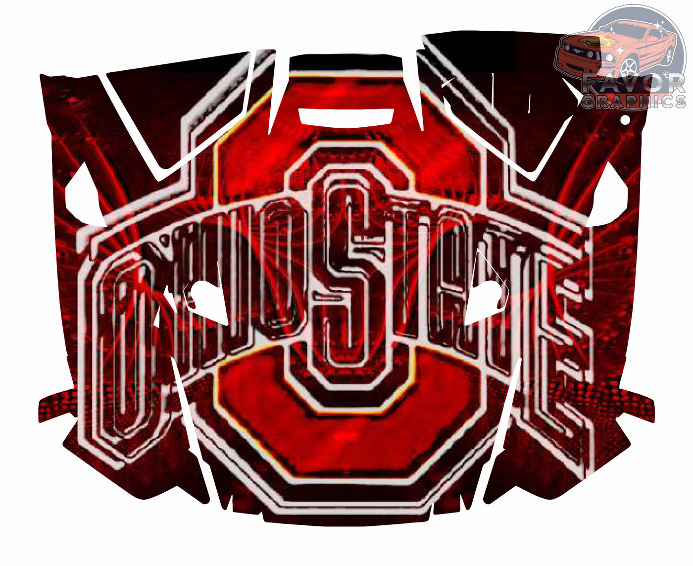 Ohio State Buckeyes Hood Vinyl Wrap for Polaris RZR XP 1000 2 or 4 doors