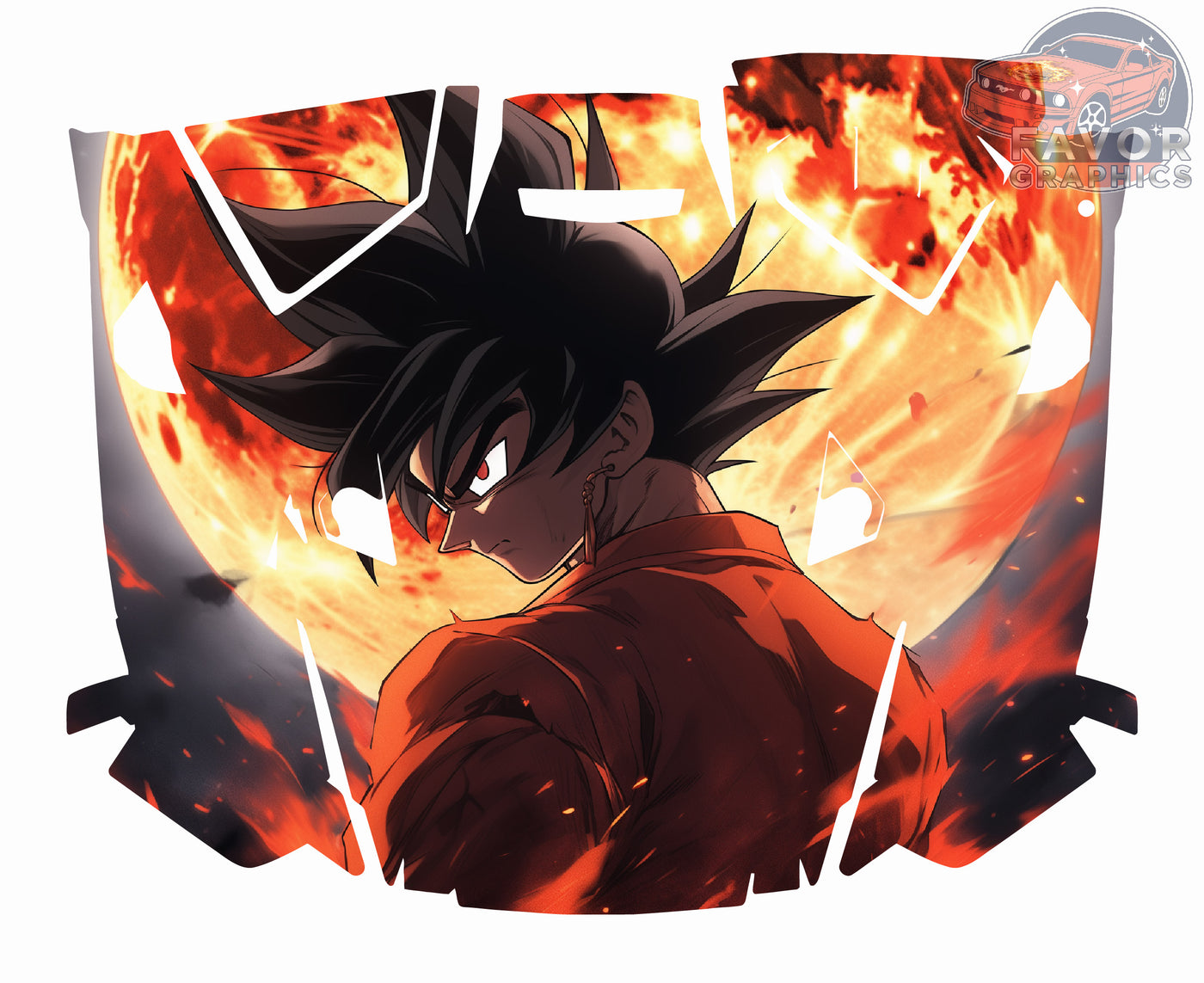 Black Goku Hood Vinyl Wrap for 2019 - 2023 Polaris RZR XP 1000 2 or 4 doors