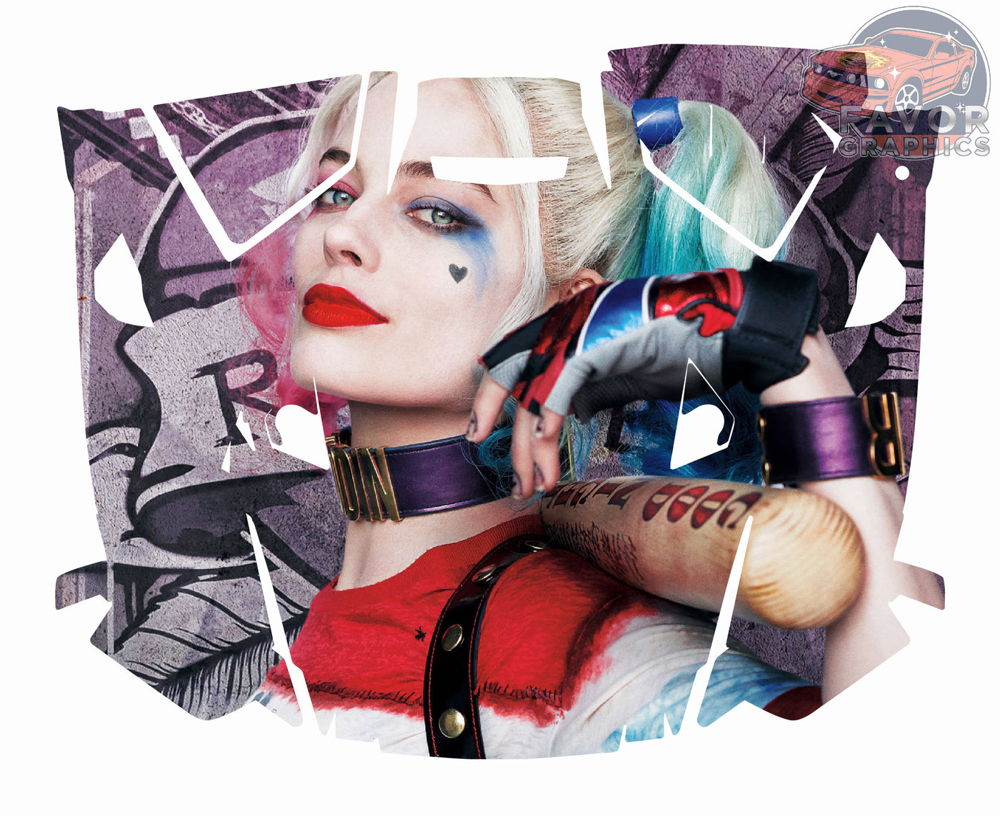 Harley Quinn Hood Vinyl Wrap for 2019 - 2023 Polaris RZR XP 1000 2 or 4 doors