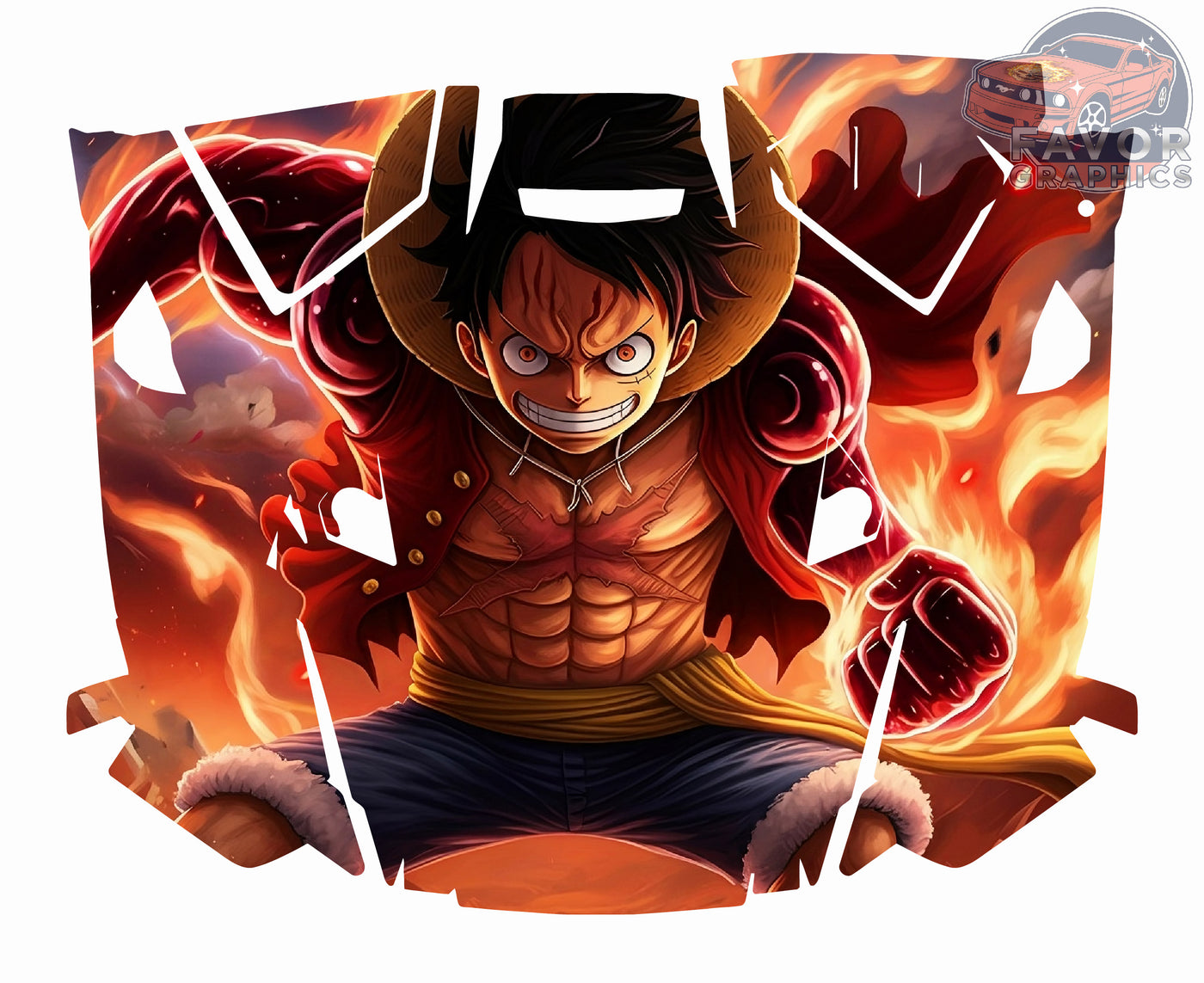 Monkey D. Luffy Hood Vinyl Wrap for Polaris RZR XP 1000 2 or 4 doors