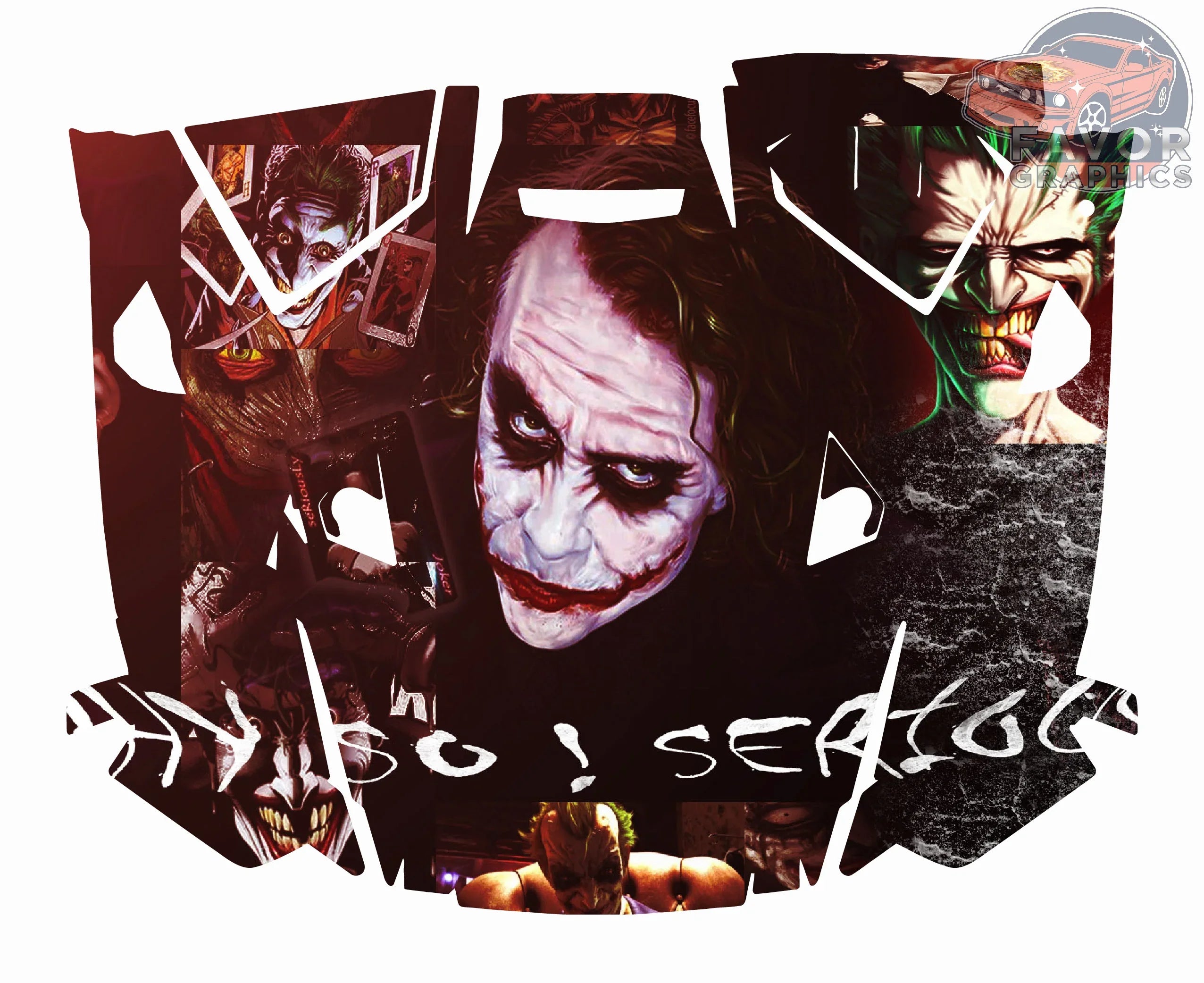 Joker Hood Vinyl Wrap for Polaris RZR XP 1000 2 or 4 doors – Favor