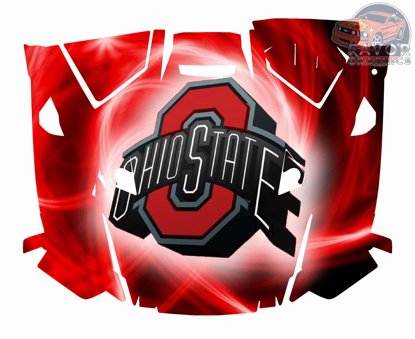 Ohio State Buckeyes Hood Vinyl Wrap for Polaris RZR XP 1000 2 or 4 doors