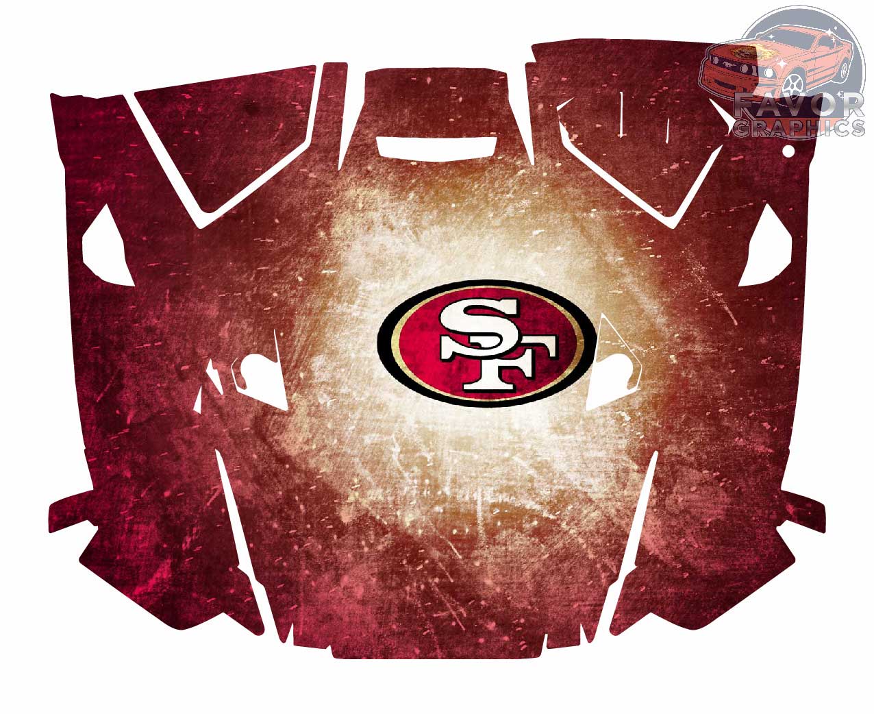 San Francisco 49ers Hood Vinyl Wrap for Polaris RZR XP 1000 2 or 4 doors