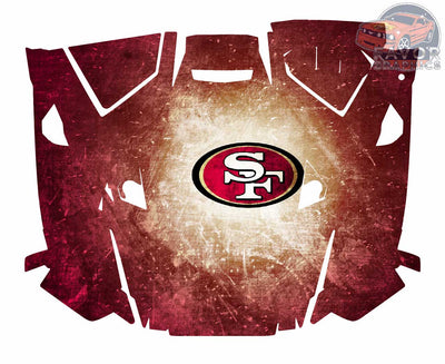 San Francisco 49ers Hood Vinyl Wrap for Polaris RZR XP 1000 2 or 4 doors