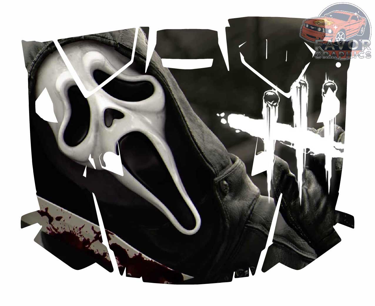 Scream Ghostface Hood Vinyl Wrap for Polaris RZR XP 1000 2 or 4 doors