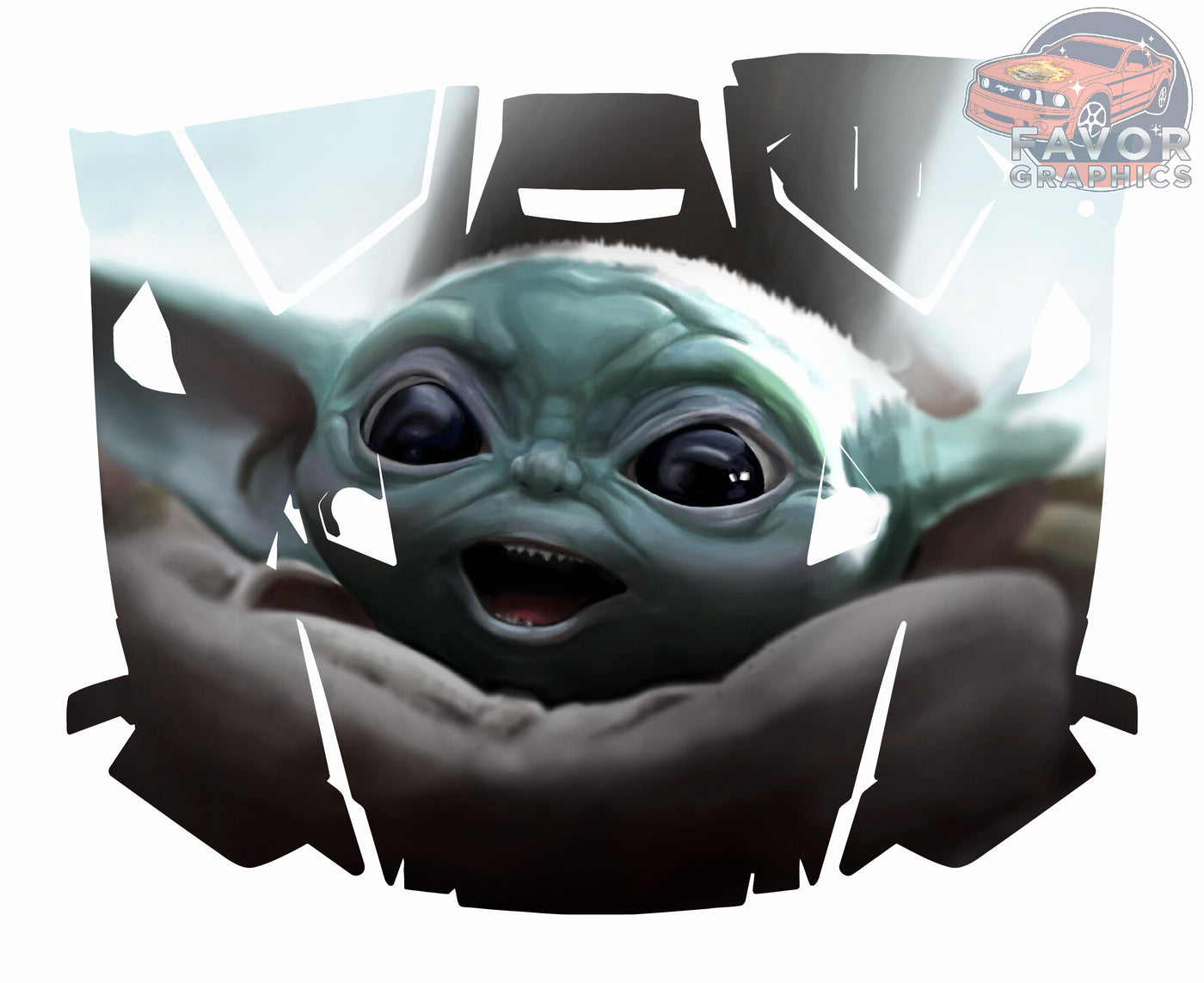 Baby Yoda Hood Vinyl Wrap for 2019 - 2023 Polaris RZR XP 1000 2 or 4 doors