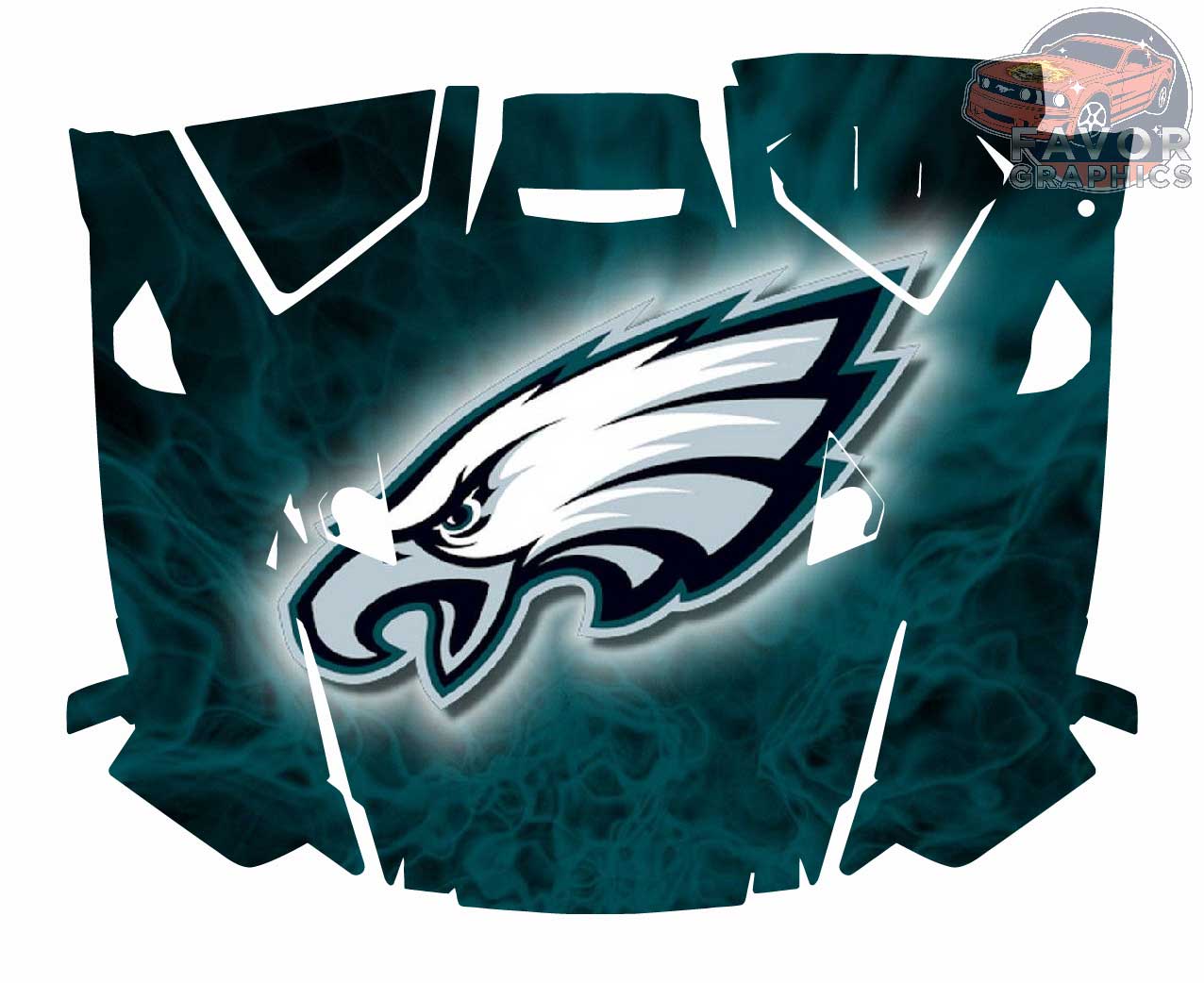 Philadelphia Eagles Hood Vinyl Wrap for Polaris RZR XP 1000 2 or 4 doors