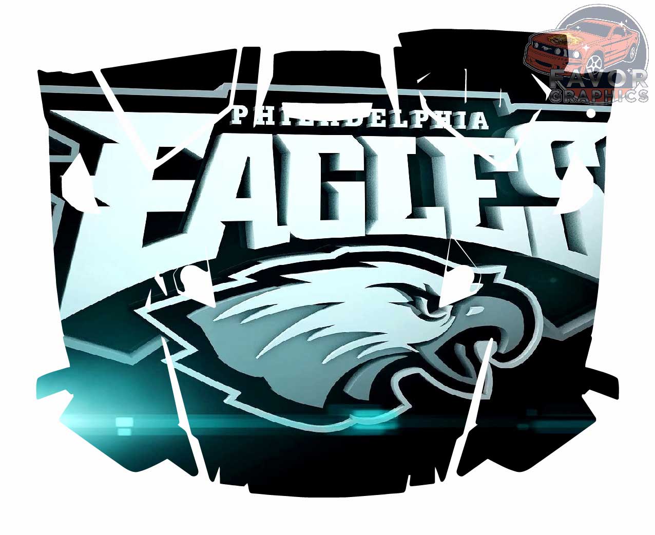 Philadelphia Eagles Hood Vinyl Wrap for Polaris RZR XP 1000 2 or 4 doors