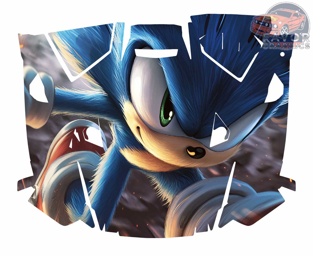 Sonic The Hedgehog Hood Vinyl Wrap for Polaris RZR XP 1000 2 or 4 doors