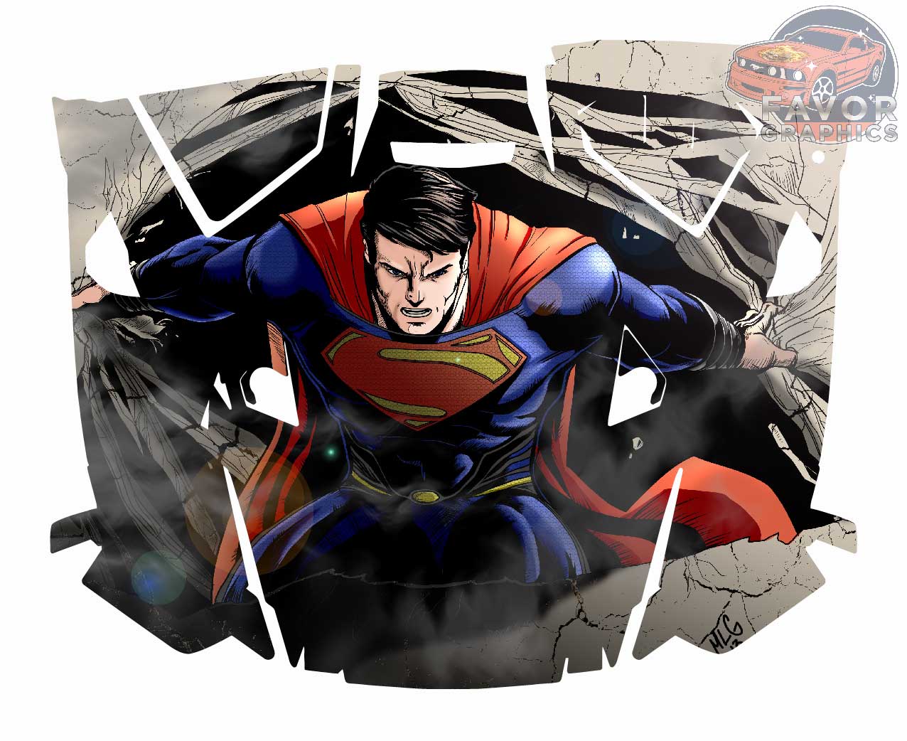 Superman Hood Vinyl Wrap for Polaris RZR XP 1000 2 or 4 doors