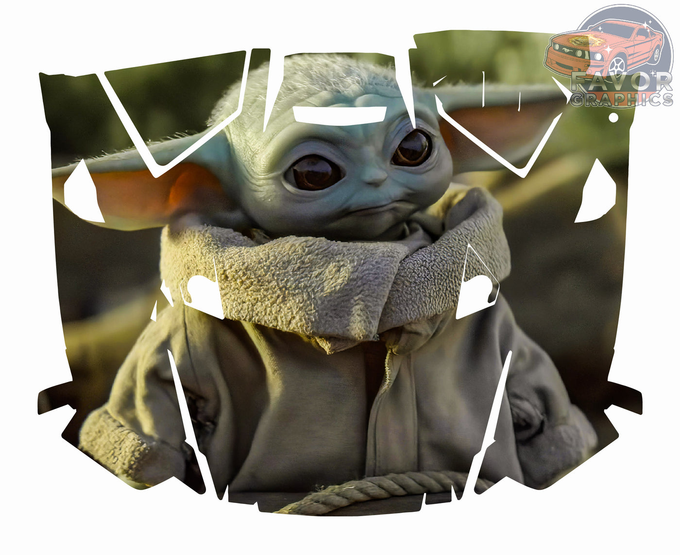 Baby Yoda Hood Vinyl Wrap for 2019 - 2023 Polaris RZR XP 1000 2 or 4 doors