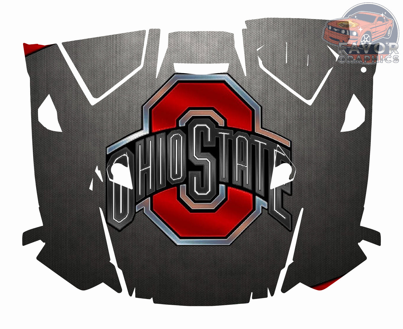 Ohio State Buckeyes Hood Vinyl Wrap for Polaris RZR XP 1000 2 or 4 doors