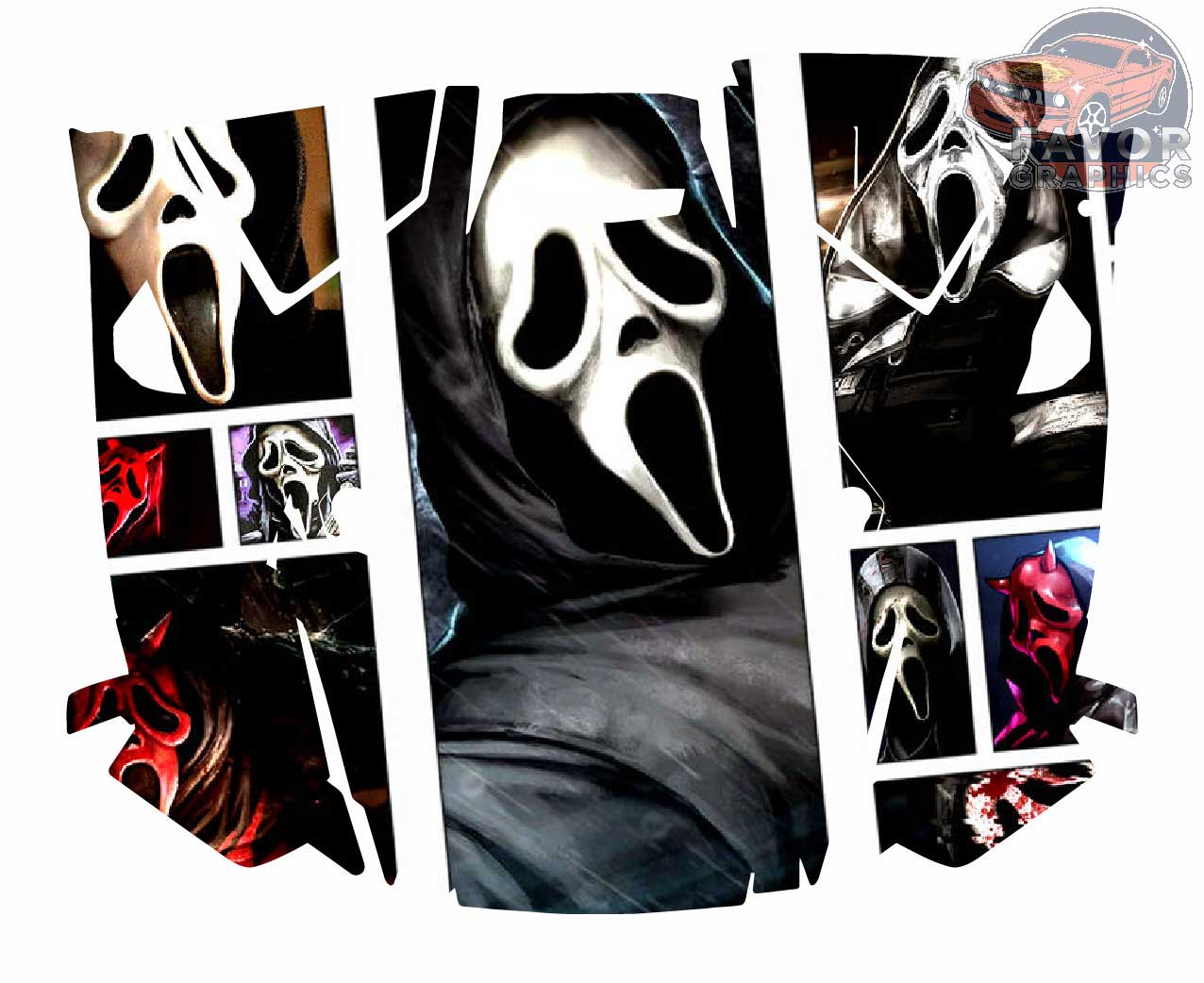 Scream Ghostface Hood Vinyl Wrap for Polaris RZR XP 1000 2 or 4 doors