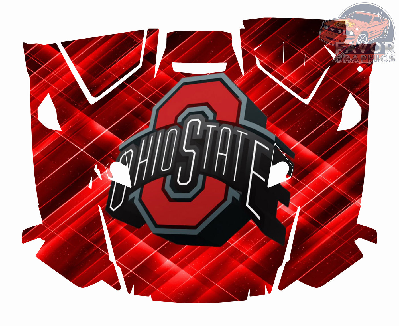 Ohio State Buckeyes Hood Vinyl Wrap for Polaris RZR XP 1000 2 or 4 doors