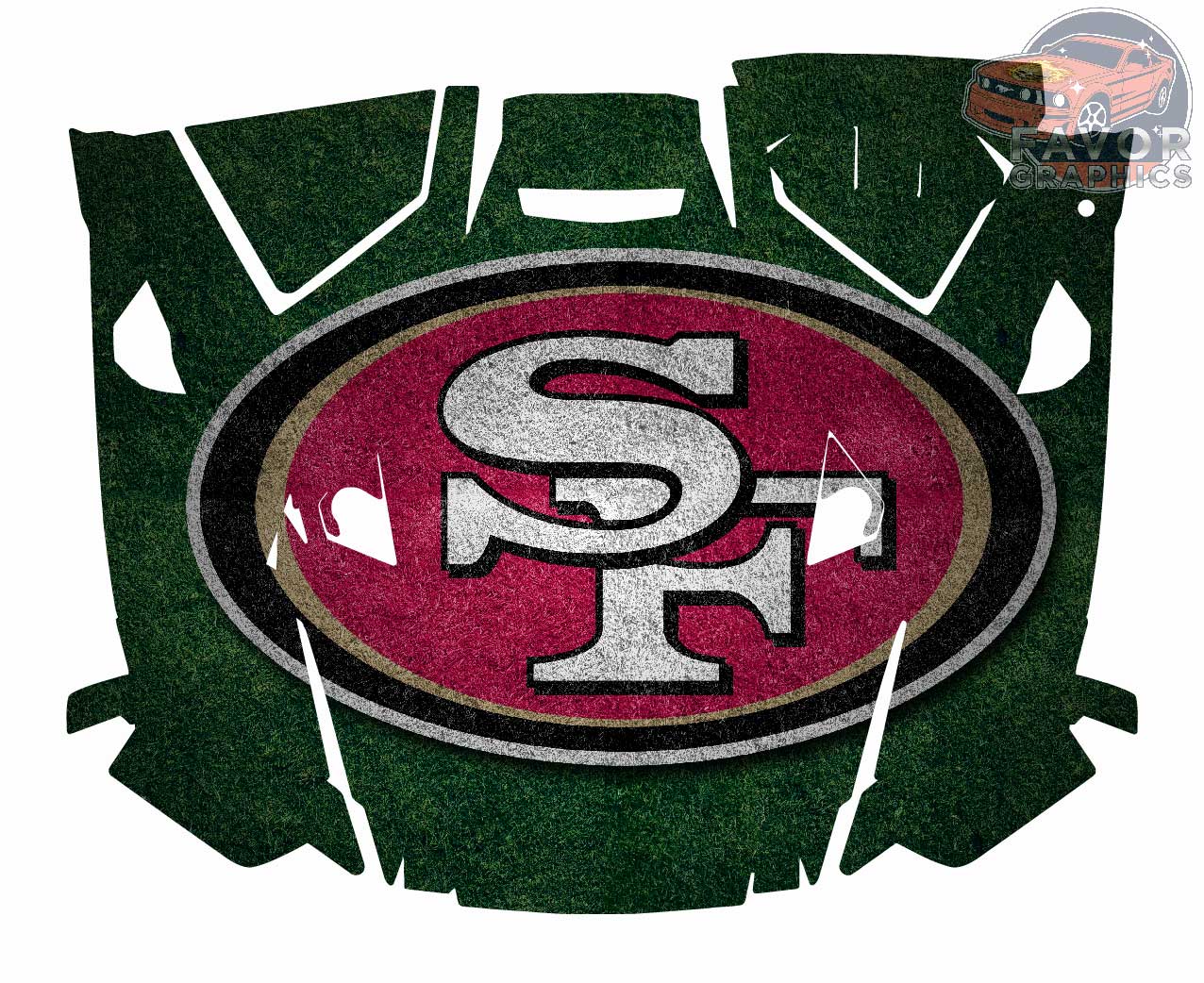 San Francisco 49ers Hood Vinyl Wrap for Polaris RZR XP 1000 2 or 4 doors