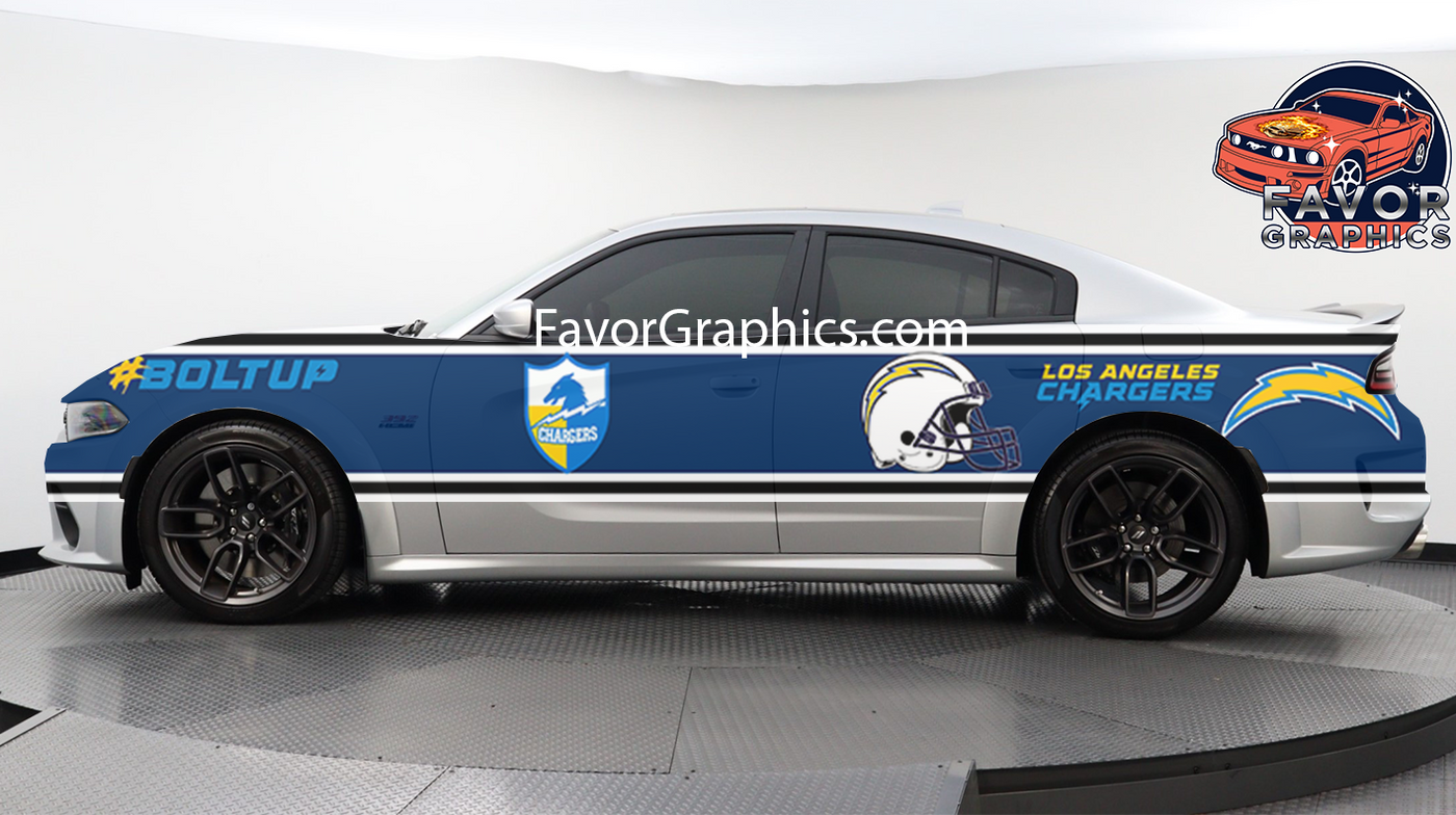 Los Angeles Chargers Car Side Stripe Wrap Kit of 2 Vinyl Decal Sticker