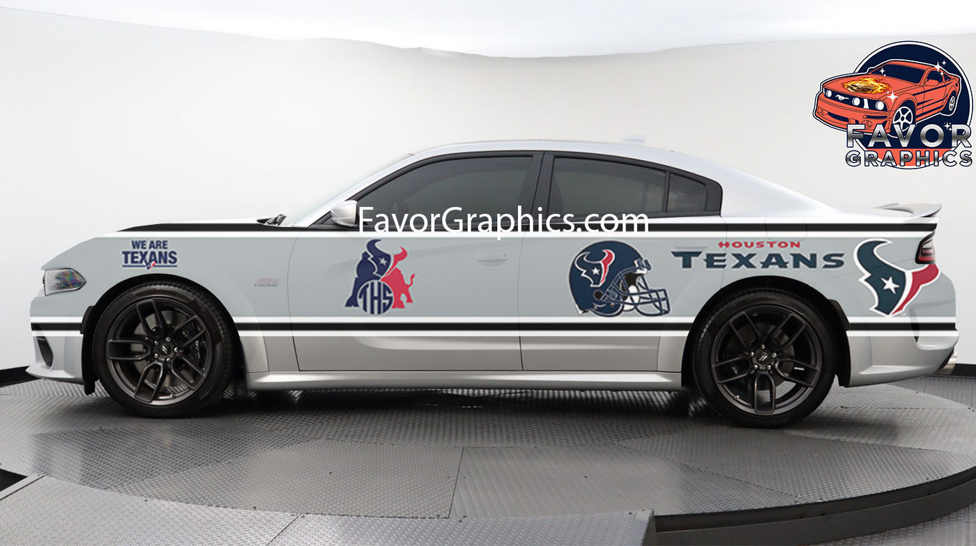 Houston Texans Car Side Stripe Wrap Kit of 2 Vinyl Decal Sticker