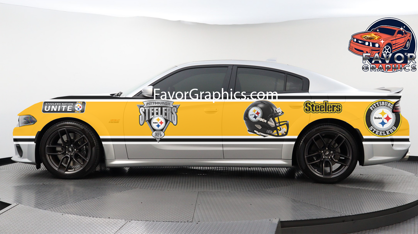 Pittsburgh Steelers Car Side Stripe Wrap Kit of 2 Vinyl Decal Sticker