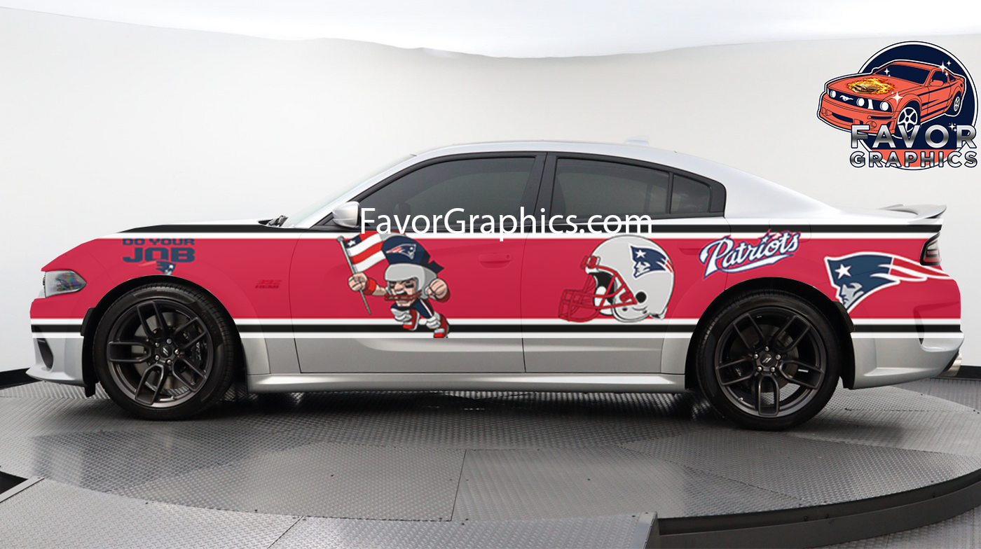 New England Patriots Car Side Stripe Wrap Kit of 2 Vinyl Decal Sticker