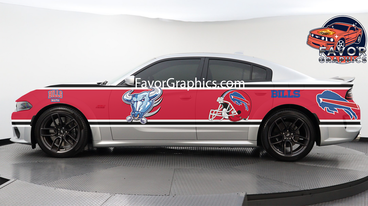 Buffalo Bills Car Side Stripe Wrap Kit of 2 Vinyl Decal Sticker