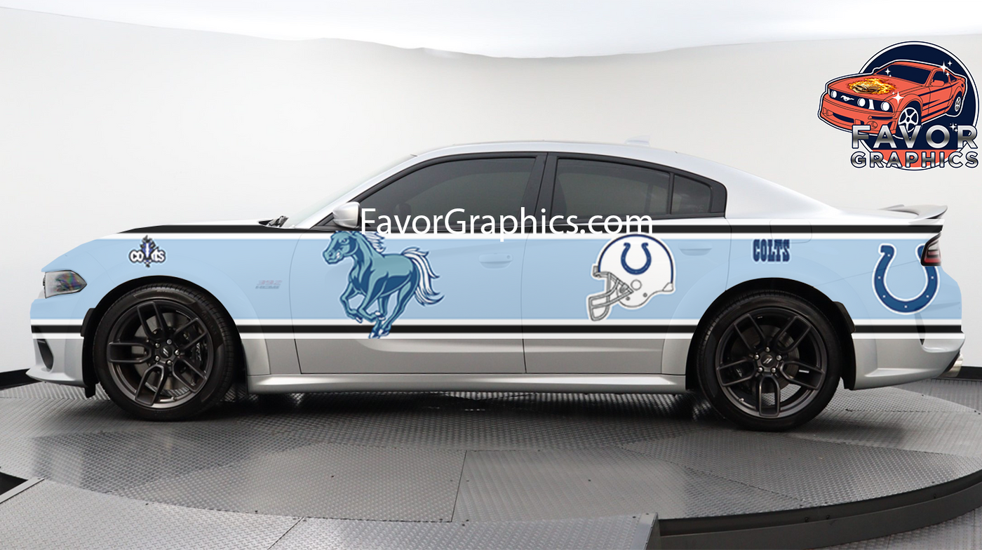 Indianapolis Colts Car Side Stripe Wrap Kit of 2 Vinyl Decal Sticker