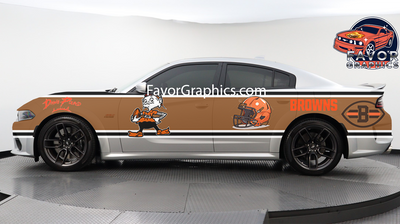 Cleveland Browns Car Side Stripe Wrap Kit of 2 Vinyl Decal Sticker