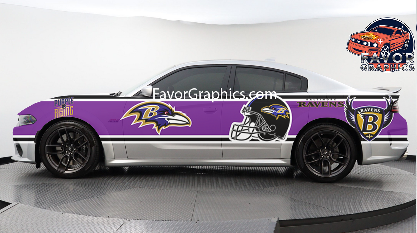 Baltimore Ravens Car Side Stripe Wrap Kit of 2 Vinyl Decal Sticker