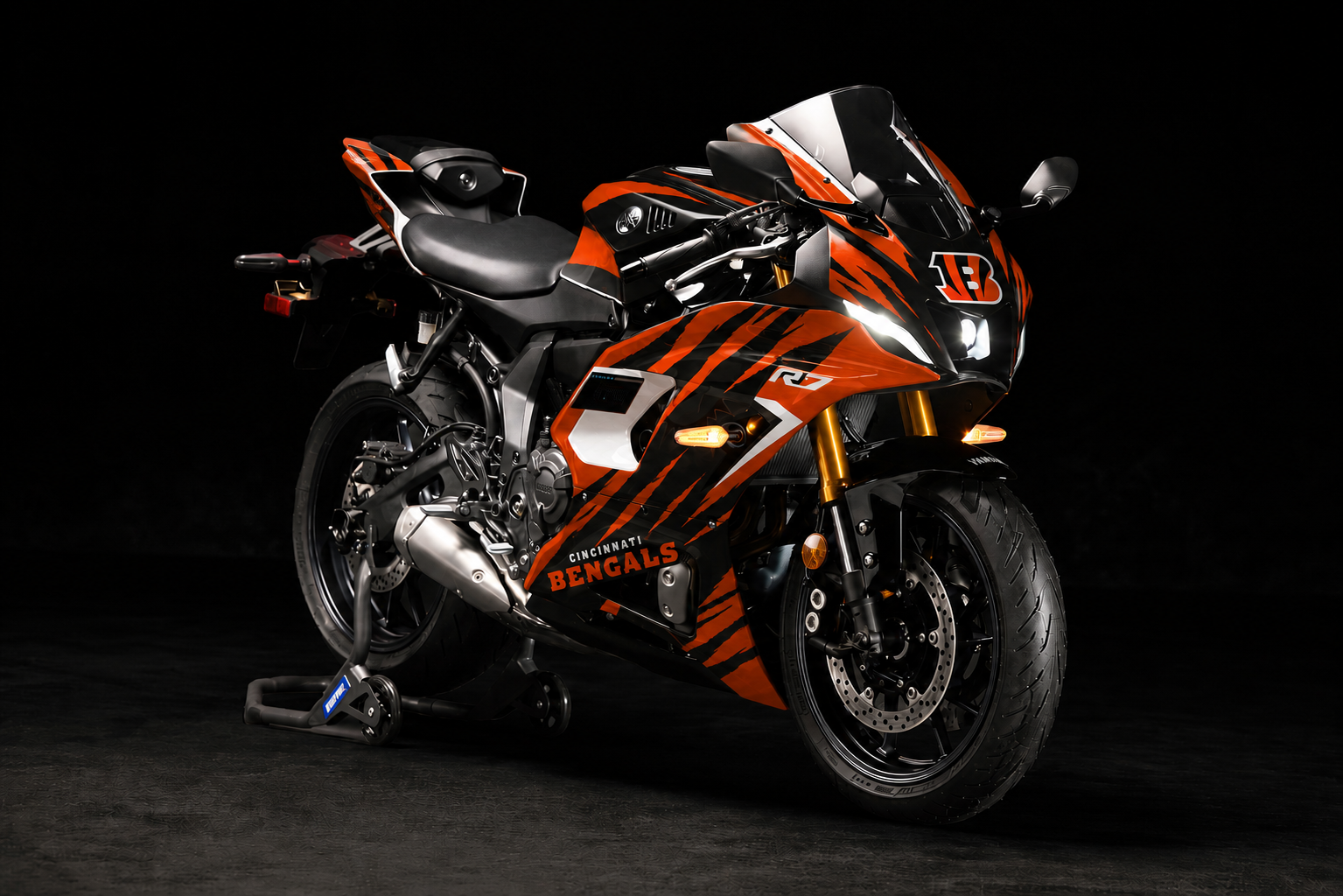 Cincinnati Bengals Vinyl Wrap Decal Sticker for Yamaha YZF R7 2021-202 ...