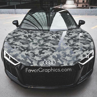 Military Camouflage Itasha Car Vinyl Hood Wrap Decal Sticker