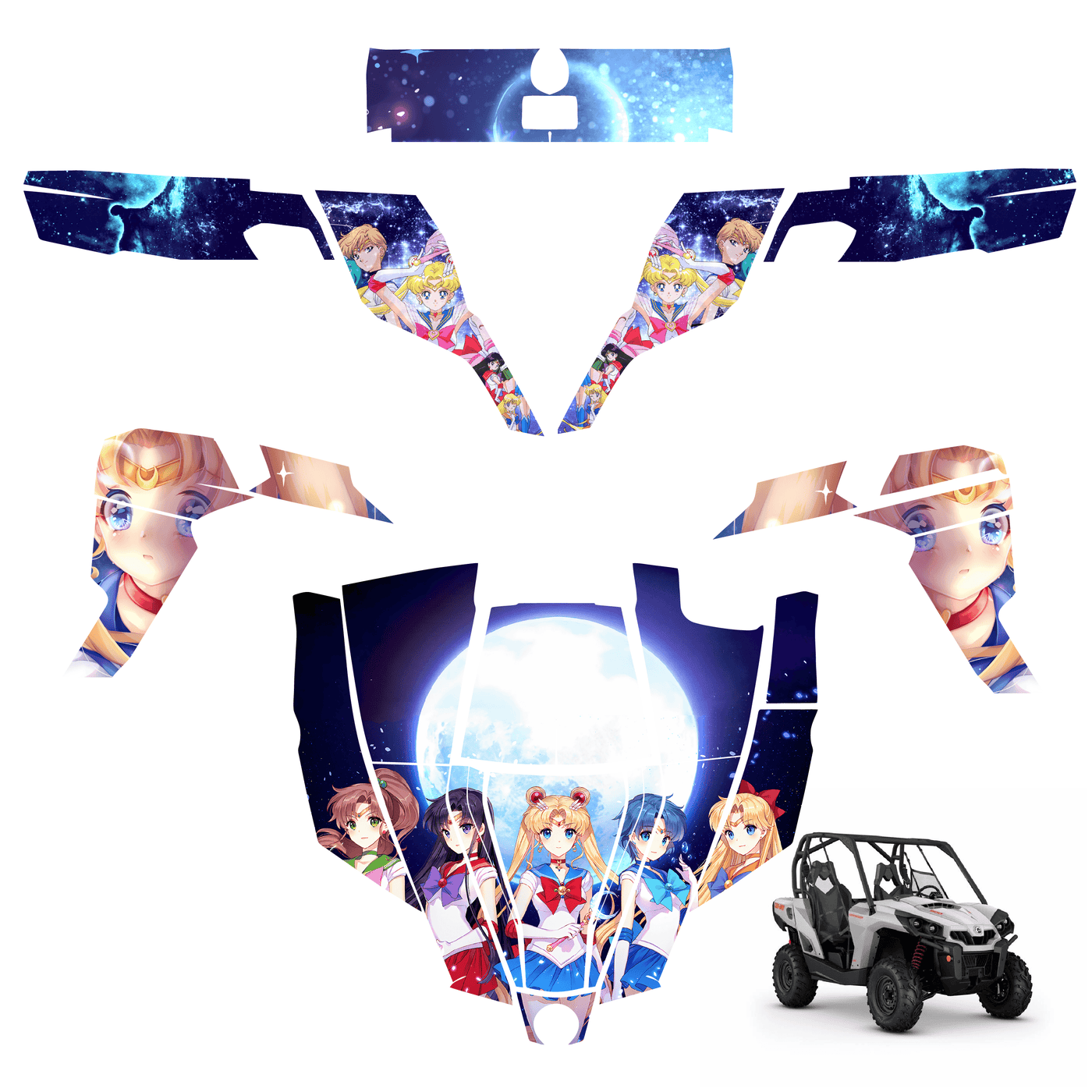 Sailor Moon Vinyl Wrap Decal Sticker for Can-am Commander 1000