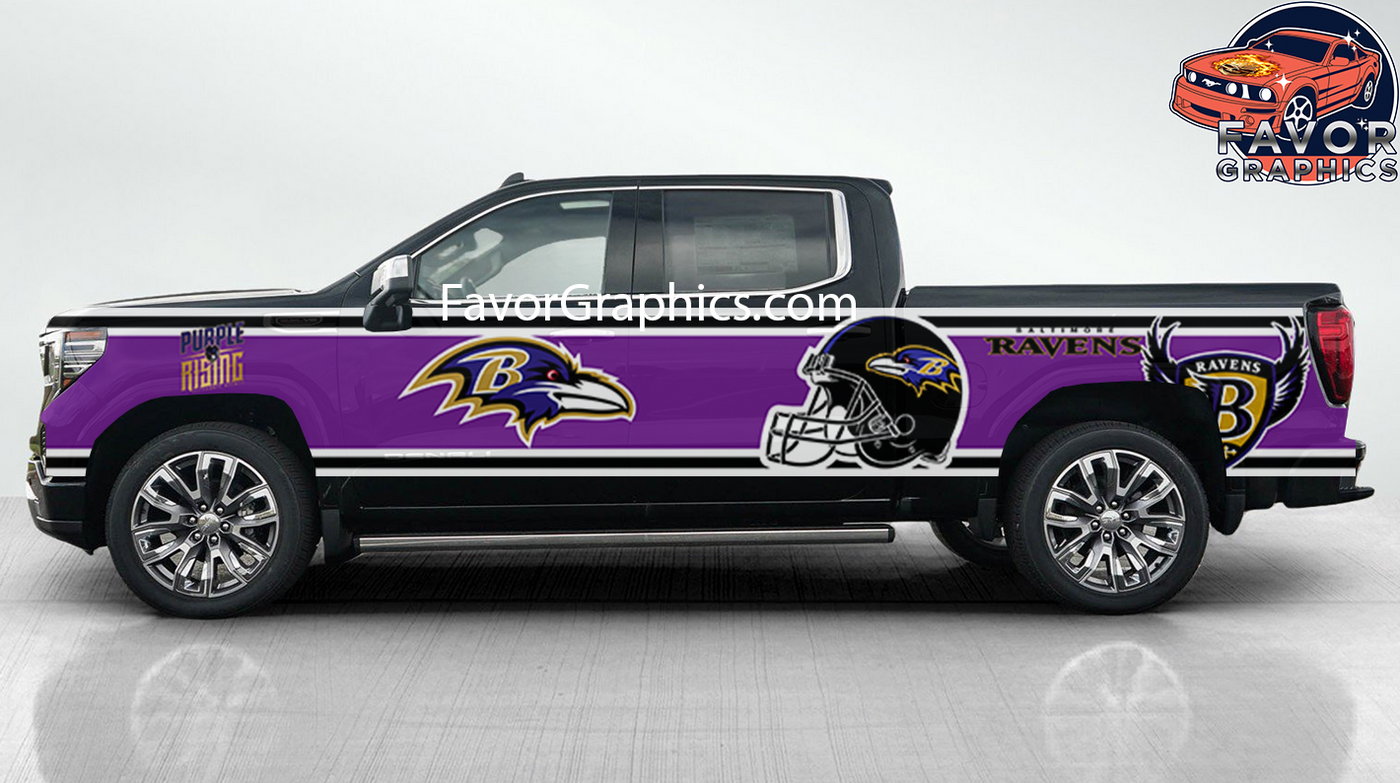 Baltimore Ravens Car Side Stripe Wrap Kit of 2 Vinyl Decal Sticker