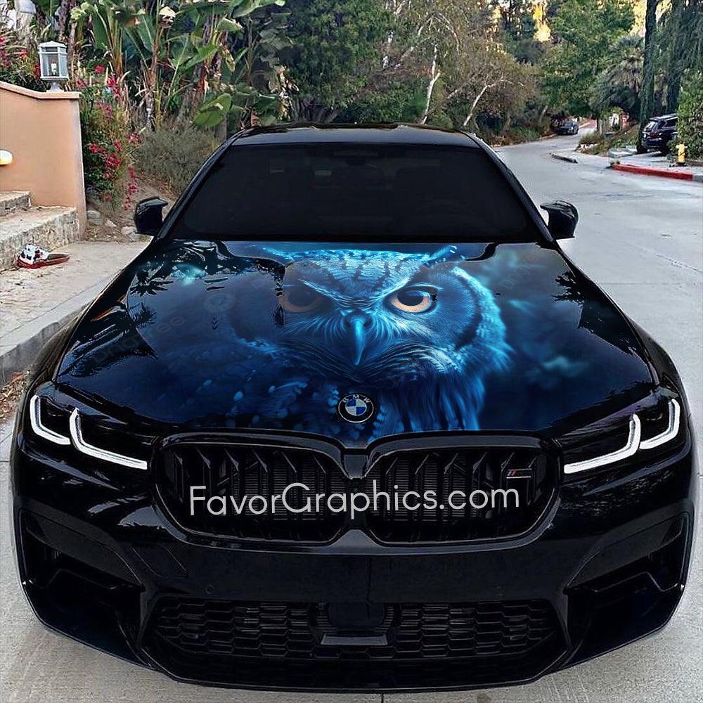 Blue Owl Itasha Car Vinyl Hood Wrap Decal Sticker