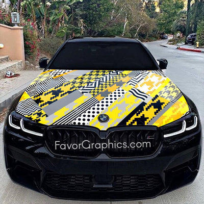 Seamless Geometric Pattern Itasha Car Vinyl Hood Wrap Decal Sticker