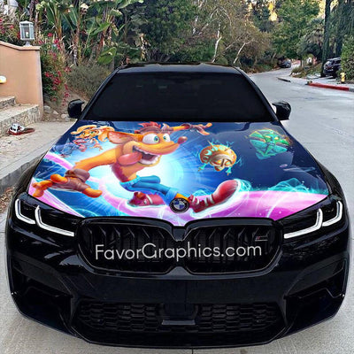 Crash Bandicoot Itasha Car Vinyl Hood Wrap Decal Sticker