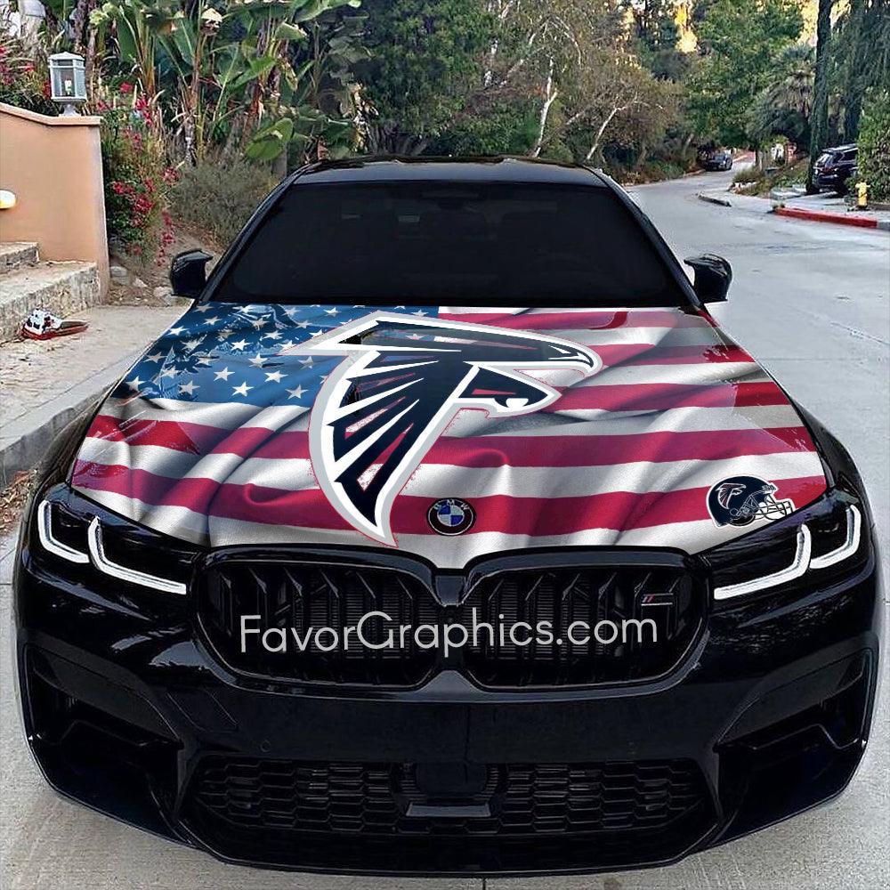 Atlanta Hood Sticker Atlanta Falcons Itasha Car Vinyl Hood Wrap Decal Sticker – Favor Graphics